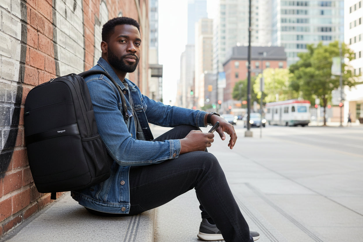 Targus GeoLite EcoSmart Advanced 15-16 Inch Laptop Backpack Black Water Resistant Business