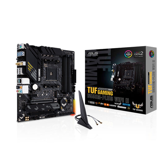 ASUS TUF Gaming B550M-Plus WiFi II: AMD AM4 Motherboard for Ryzen 5000 & PCIe 4.0, delivering performance and reliability.