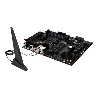 ASUS TUF Gaming B550M-Plus WiFi II: AMD AM4 Motherboard for Ryzen 5000 & PCIe 4.0 showcases durable micro-ATX design.
