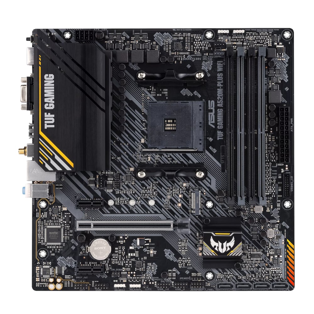 ASUS TUF A520-Plus WiFi – AMD Ryzen Compatible ATX Motherboard for durable gaming performance and advanced features.