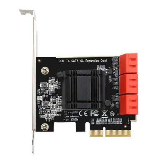 TXB113 - 6-Port SATA III PCIe Expansion Card with Low Profile Bracket - 6 Gbps Speed for High-Performance Storage 