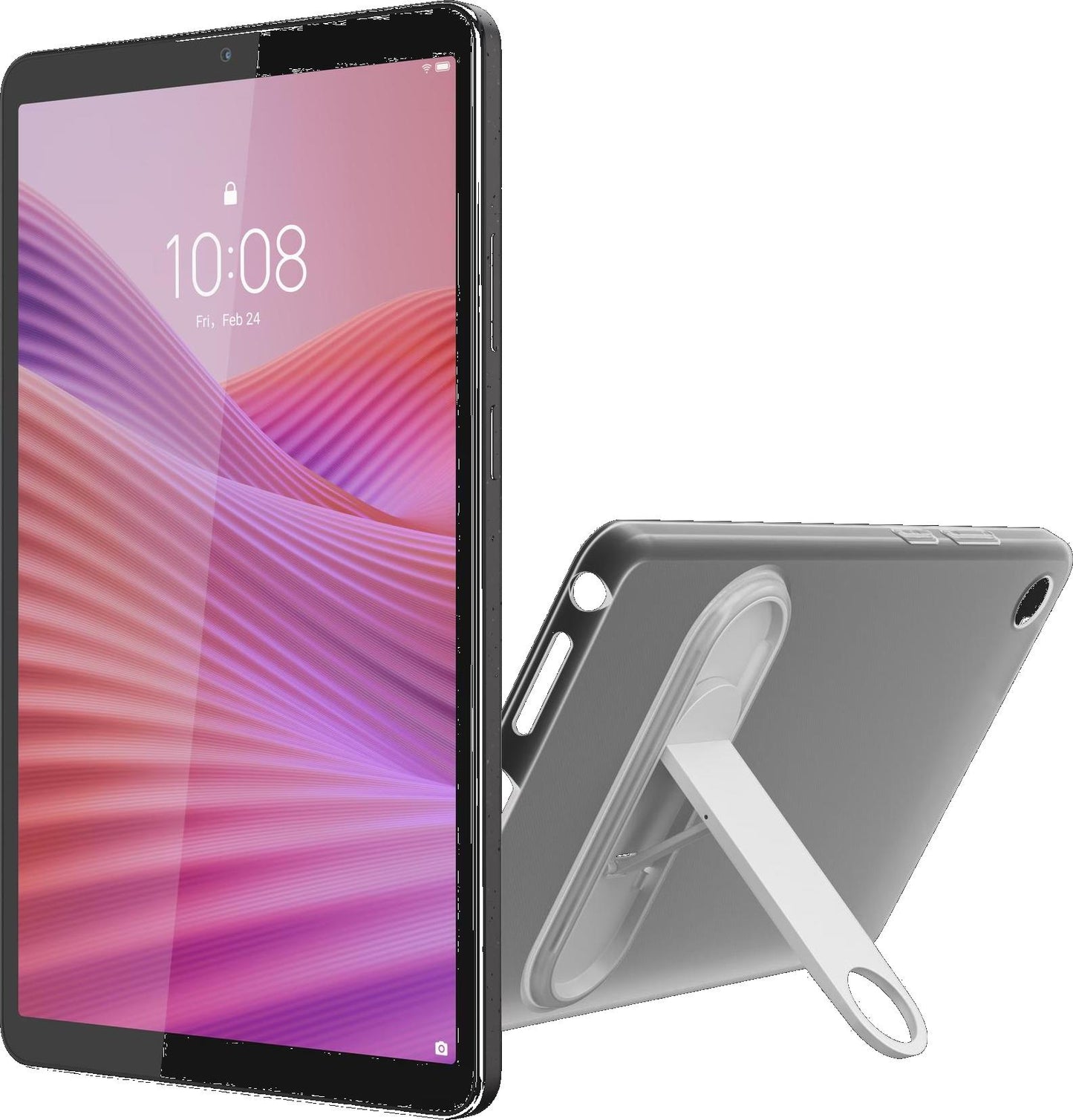 Lenovo Tab One ZAF10020ZA 8.7" Tablet | Helio G85 | 4GB RAM | 64GB Storage | Android 14 | LTE | Grey shows front and back views.