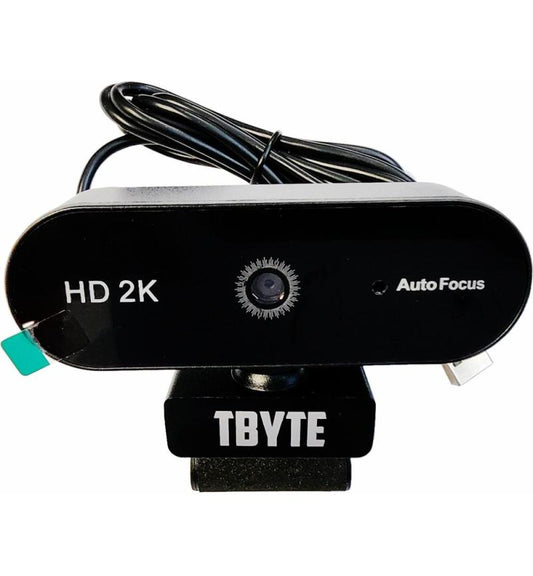Tbyte HD2K Autofocus USB Camera with Built-in Microphone - Black, ideal for streaming and video calls, easy plug-and-play.
