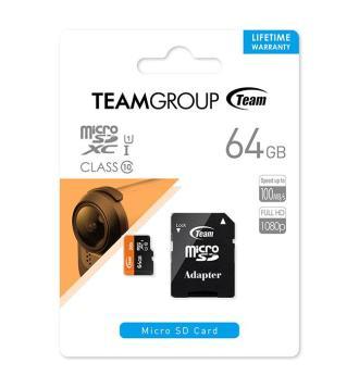 Teamgroup Micro SD 64GB Class 10 Storage - TUSDX64GUHS03