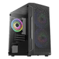 Aerocool Trinity Mini Black Micro-ATX Case w/ RGB Fans - 240mm Radiator Support, Tempered Glass for superior airflow.