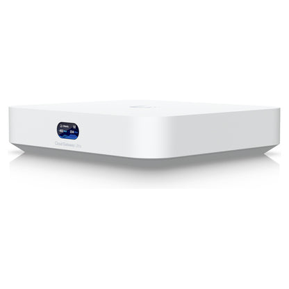 Ubiquiti UniFi Cloud Gateway Ultra UCG-ULTRA-EU angled front view with status display