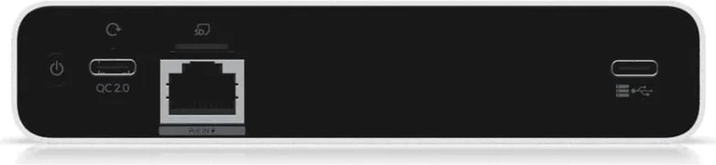 UCK-G2-SSD rear port view with GbE RJ45 and power options