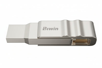 Biwin UD150 32GB drive connected to a laptop via its USB-A connector.

