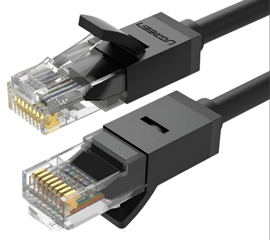 High-speed UGREEN NW102-20165 Cat6 UTP Ethernet Cable 15m - Black ensures reliable network connections for home or office.
