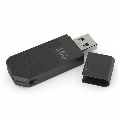 Acer UP300 16GB USB 3.2 Gen 1 flash drive in black on a neutral background.

