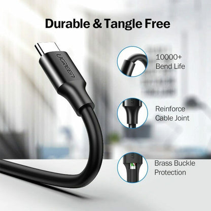 UGREEN USB-C to USB 3.0 Cable 1m 5Gbps Fast Charging 3A Durable Black