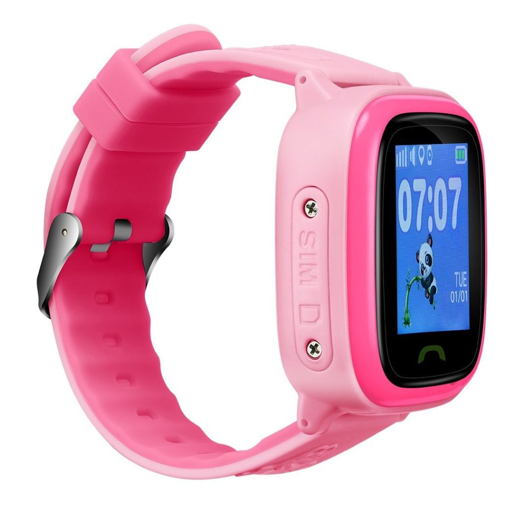 Canyon CNE-KW51RR Polly Kids Smart Watch – GPS, Camera, Music, SOS, 4G Video Call – Black/Pink; pink kids smartwatch with SIM slot and panda display