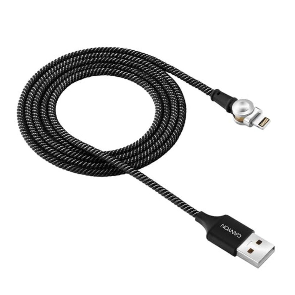 CANYON CNS-CFI8B Lightning Cable – 1m Length, Fast Charging braided black USB-A to Lightning cable (Canyon)