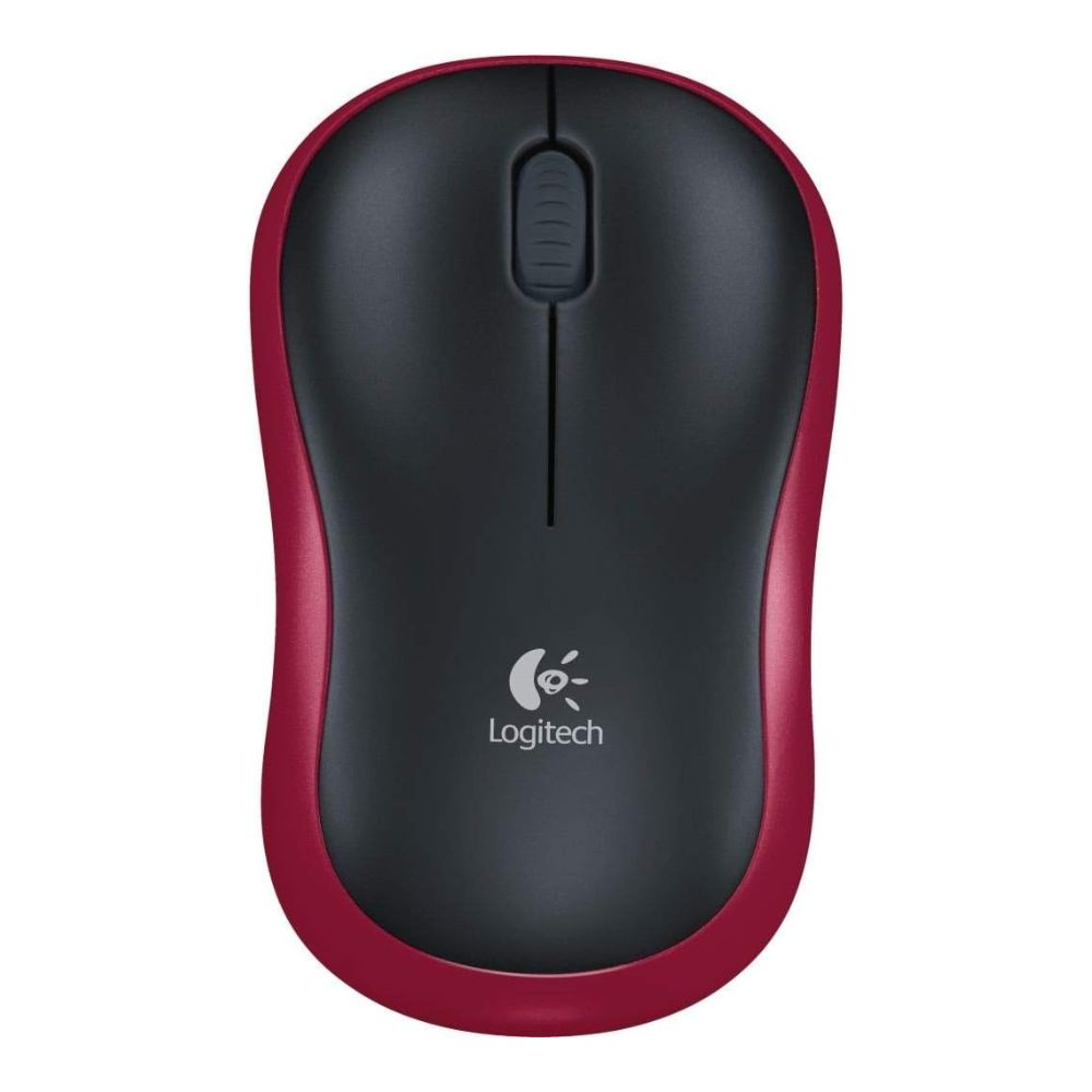 Logitech Wireless Mouse M185 (RED) Nano USB receiver 3 buttons optical tracking with wheel 10m range