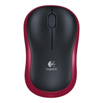 Logitech Wireless Mouse M185 (RED) Nano USB receiver 3 buttons optical tracking with wheel 10m range
