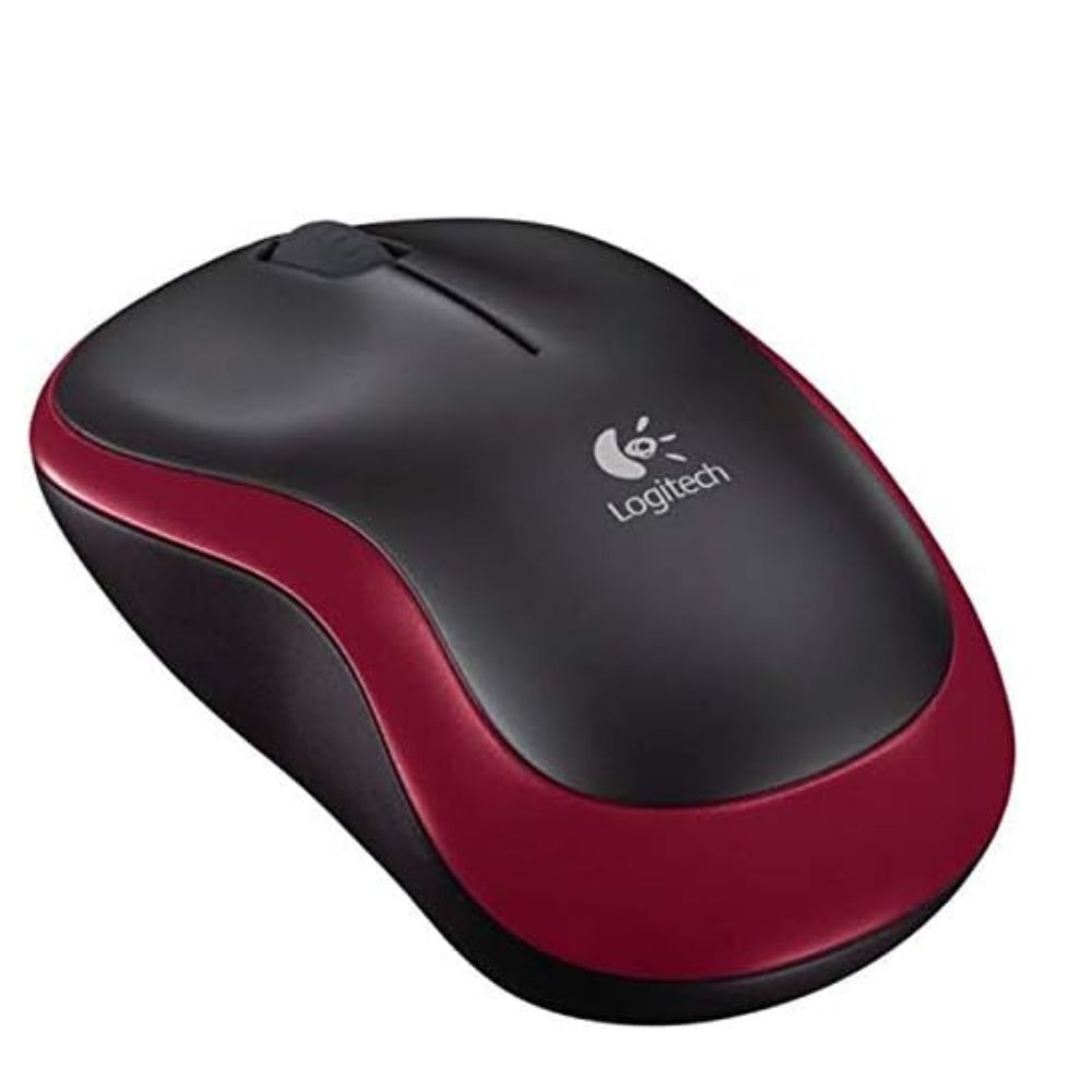 Logitech Wireless Mouse M185 (RED) Nano USB receiver 3 buttons optical tracking with wheel 10m range