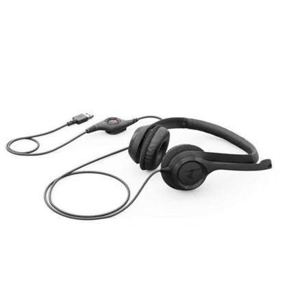 LOGI H390 981-001576 Black USB-C Stereo headset adjustable headband Noise cancelling Mic rotating microphone