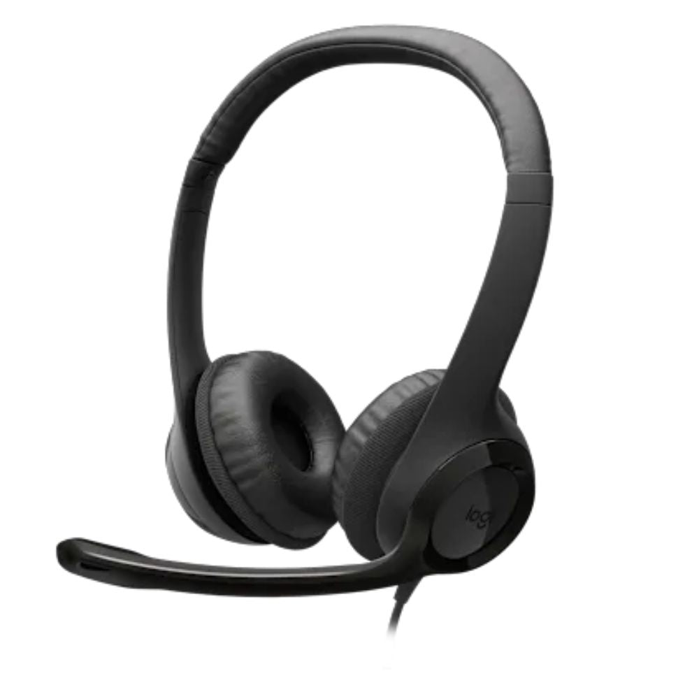 LOGI H390 981-001576 Black USB-C Stereo headset adjustable headband Noise cancelling Mic rotating microphone