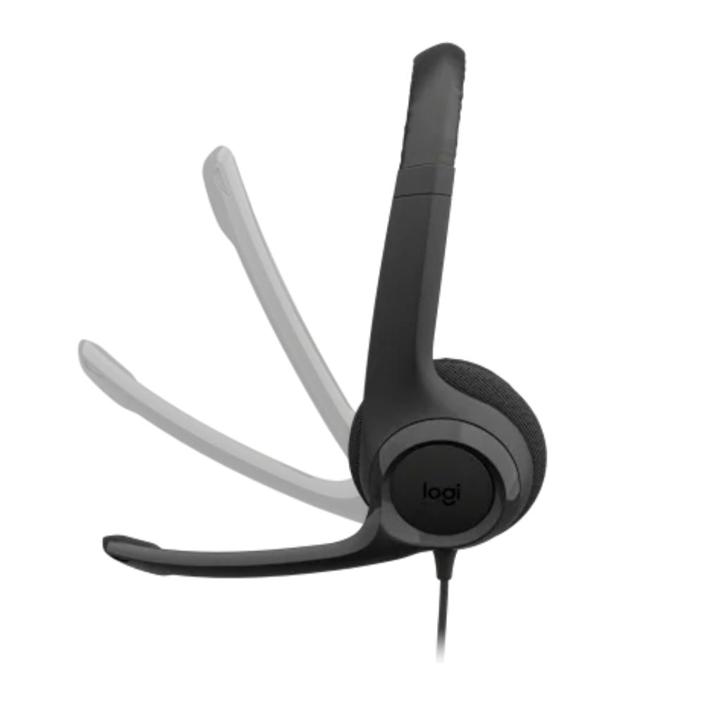 LOGI H390 981-001576 Black USB-C Stereo headset adjustable headband Noise cancelling Mic rotating microphone