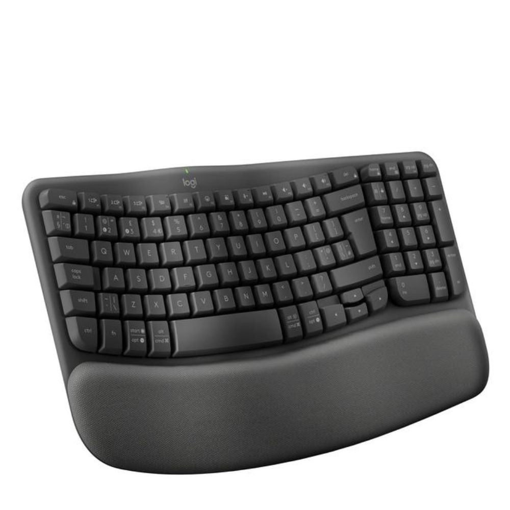 Logitech Wave Keys Wireless Ergonomic Keyboard for Business – Curved Design, Cushioned Palm Rest, Quiet Typing  🔹 Full Product Description:  Logitech Wave Keys Keyboard for Business – Ergonomic Comfort Meets Wireless Productivity  The Logitech Wa