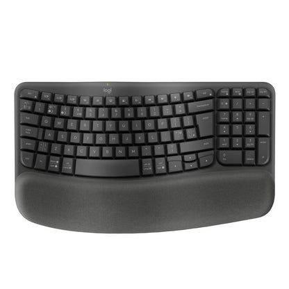 Logitech Wave Keys Wireless Ergonomic Keyboard for Business – Curved Design, Cushioned Palm Rest, Quiet Typing  🔹 Full Product Description:  Logitech Wave Keys Keyboard for Business – Ergonomic Comfort Meets Wireless Productivity  The Logitech Wa