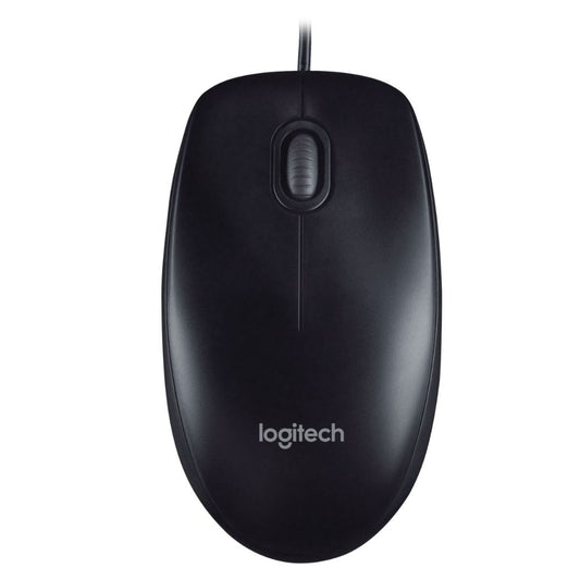 Logitech B100 Optical Mouse – Wired USB Mouse for Business – Comfortable, Ambidextrous Design