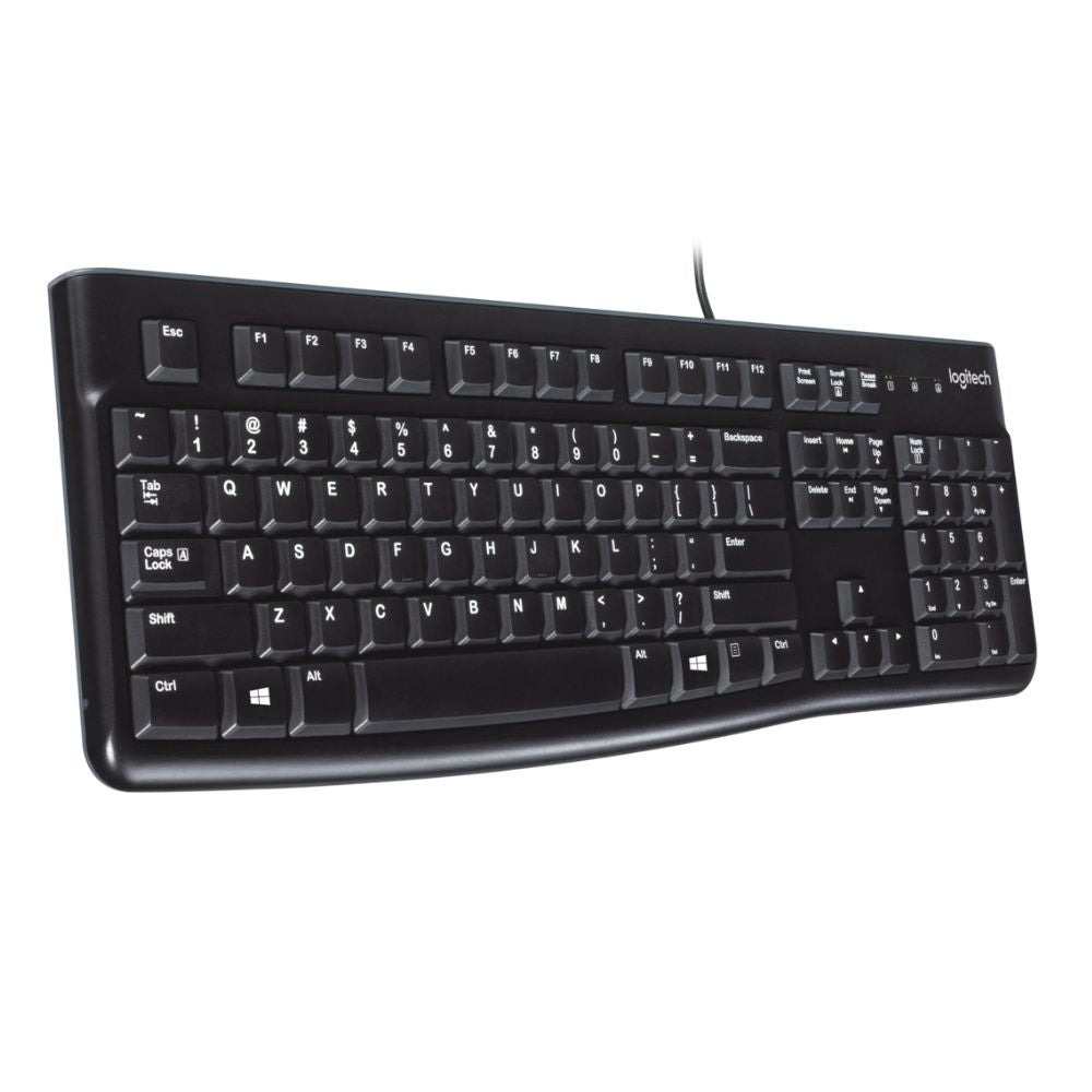 920-002508 - LOGI K120 Corded Keyboard plug and play USB connection spill resist.