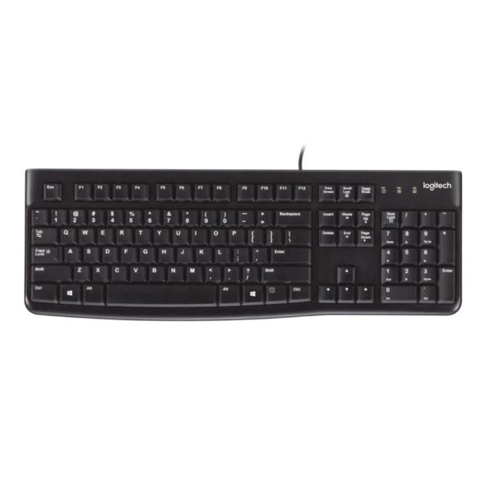 920-002508 - LOGI K120 Corded Keyboard plug and play USB connection spill resist.