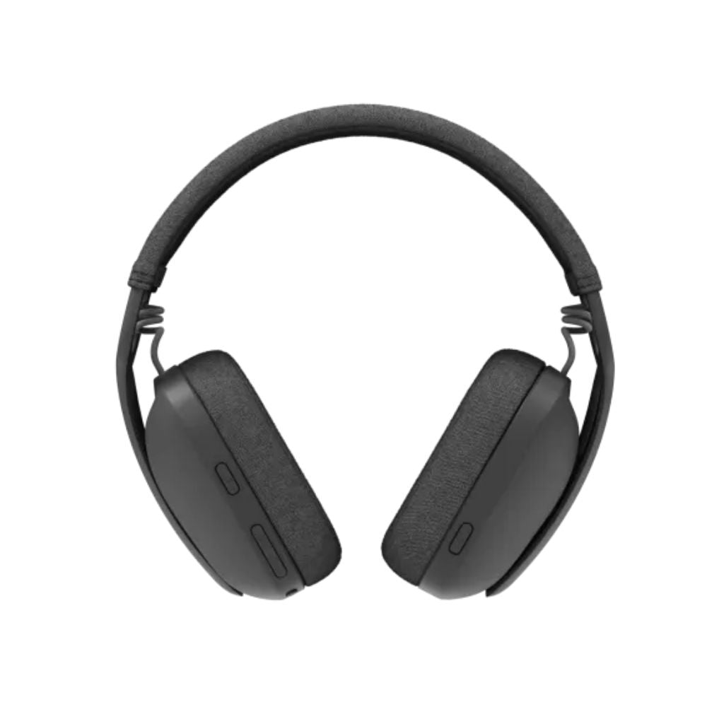 Logitech Zone Vibe 100 wireless over-ear headset, Bluetooth, noise-canceling mic, lightweight black design