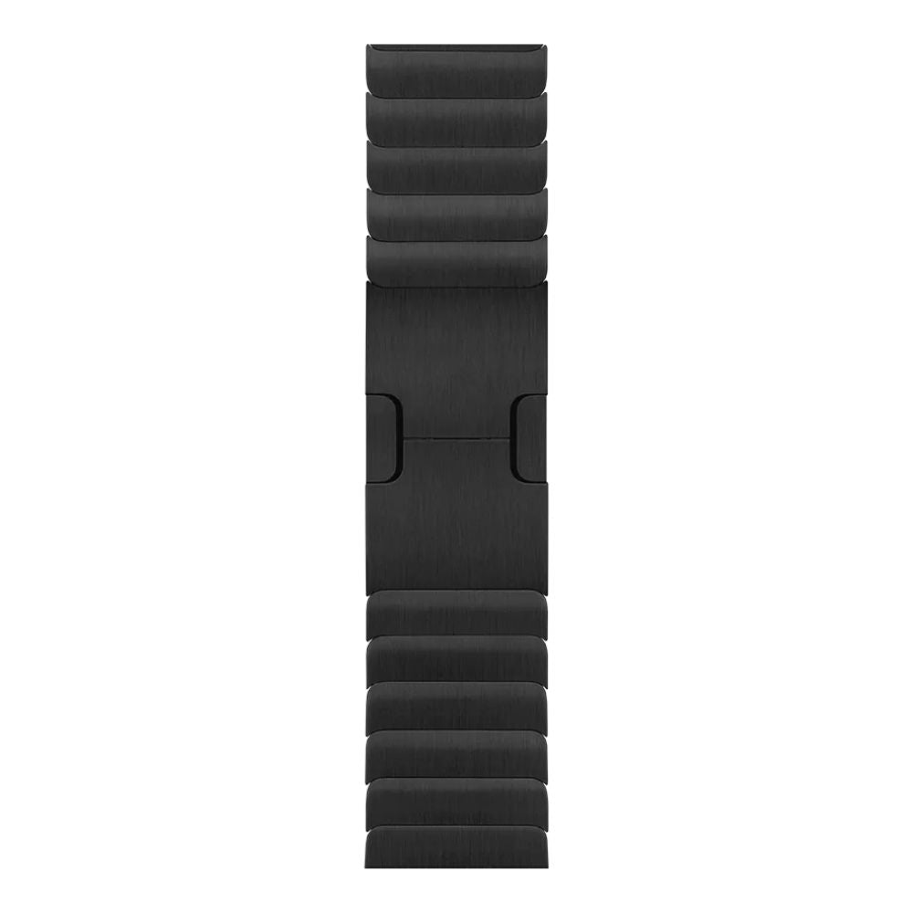 38mm Space Black link bracelet, 316L stainless steel band with PVD deep-space black finish and precision link clasp