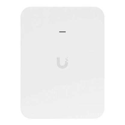 Ubiquiti U7-Pro-Wall WiFi 7 wall-mounted access point, white slim rectangular plate with subtle logo