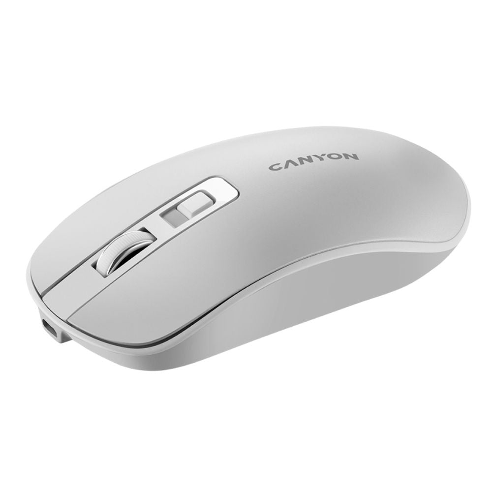 CANYON MW-18 Wireless Mouse with Rechargeable Battery – Pearl White | CNS-CMSW18PW, sleek pearl white mouse
