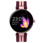 Smart Watch Semifreddo SW-61 rose-gold case with purple strap, vibrant round display showing time, steps and heart rate