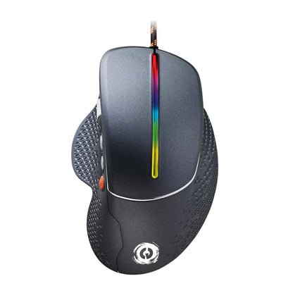 CANYON Apstar GM-12 Wired RGB Gaming Mouse, 6 Buttons, 6400 DPI – Dark Grey ergonomic grip, braided cable