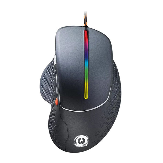 CANYON Apstar GM-12 Wired RGB Gaming Mouse, 6 Buttons, 6400 DPI – Dark Grey ergonomic grip, braided cable