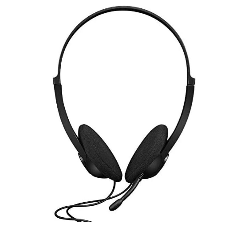 CANYON CHS01BO PC Laptop Headset with Microphone – Black – Skype Compatible, Lightweight Design by CANYON, black on‑ear headset with boom mic and cable