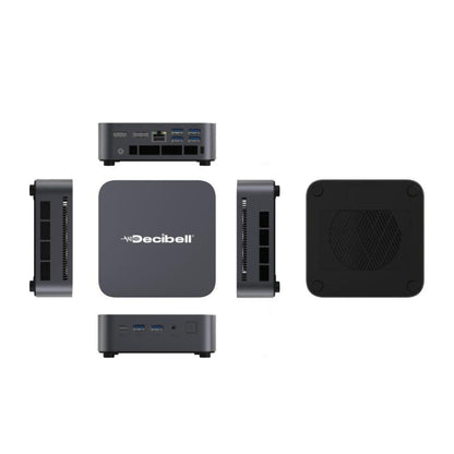 Decibell MINI PC R7 | 16GB RAM, 512GB SSD, Windows 11 Pro – Compact Powerhouse for Home gray mini PC multiple views