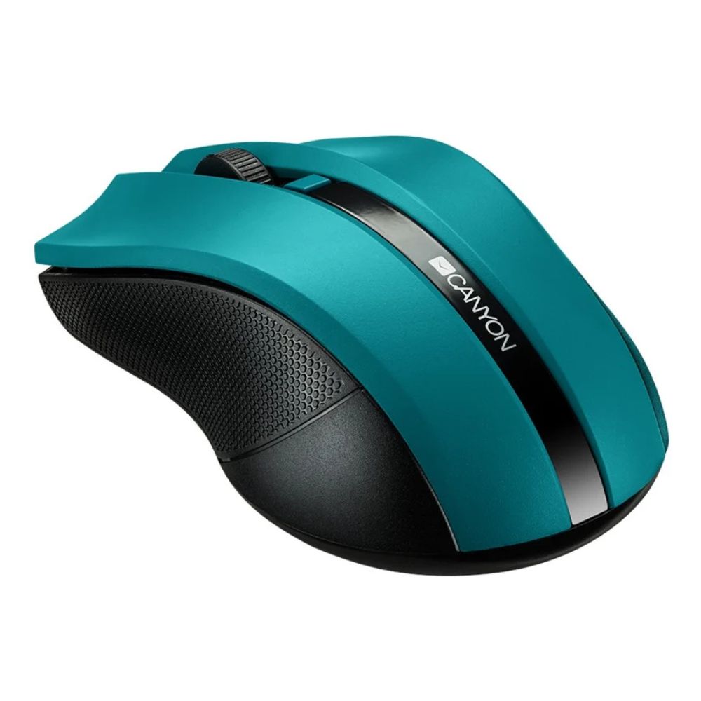 Canyon MW-5 Wireless Optical Mouse – 4 Buttons, 1200 DPI, Ergonomic Design, Green – USB Receiver, textured grip