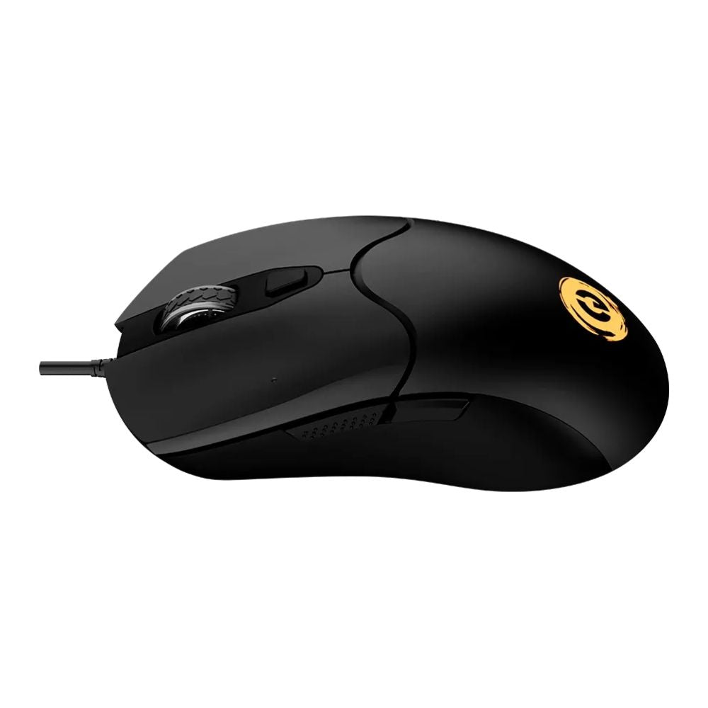 CANYON Accepter GM-211 Wired RGB Optical Mouse, 6 Buttons, 6400 DPI, Ergonomic – Black with RGB logo