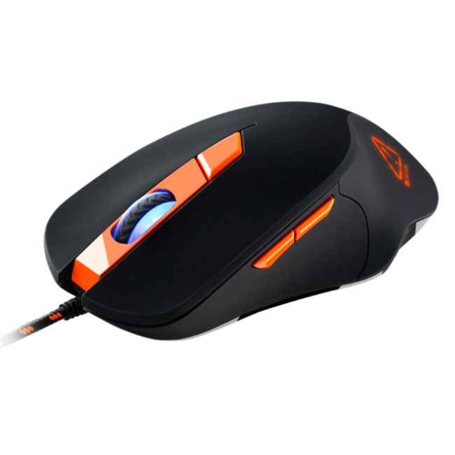 Canyon CND-SGM03RGB 6D Wired RGB Gaming Mouse - Ergonomic Design, 6400 DPI, Black with orange accents and RGB lighting