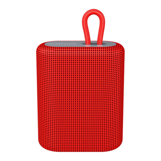 Canyon BSP-4 BT CNE-CBTSP4R Portable Bluetooth Speaker – 5W Wireless, Rechargeable Battery in red with loop handle