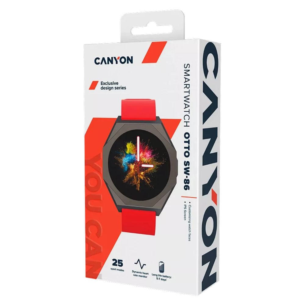 CANYON Smart Watch "Otto" SW-86 – All-in-One Fitness Tracker with Heart Rate, SpO₂ & Notifications