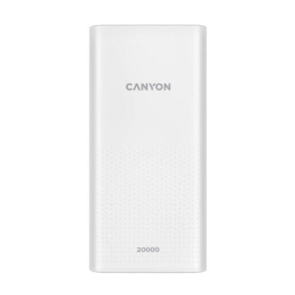 CANYON PB-2001 20000mAh Power Bank – Dual USB Output Portable Charger with LED Indicator – White