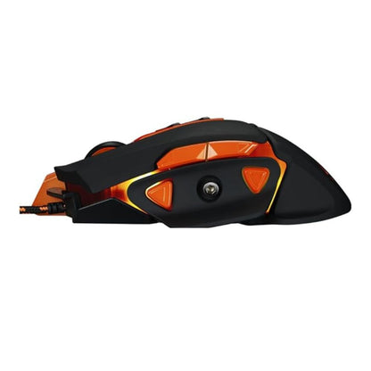 Canyon Gaming Mouse CND-SGM6N – 6400 DPI Sharp Sunplus Sensor, 9 Programmable Buttons, Adjustable Weight; black-orange ergonomic wired gaming mouse by Canyon