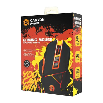 Canyon Gaming Mouse CND-SGM6N – 6400 DPI Sharp Sunplus Sensor, 9 Programmable Buttons, Adjustable Weight boxed