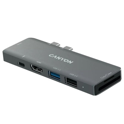 Canyon 7-in-1 USB-C Hub for MacBook DS-5 – Multiport Adapter with 4K HDMI, USB 3.0, SD, PD & More
