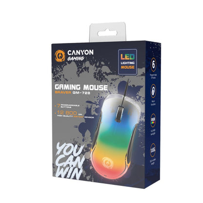 CANYON Gaming Mouse CND-SGM728 – High-Precision Sensor, 7 Programmable Buttons, RGB Lighting in retail box