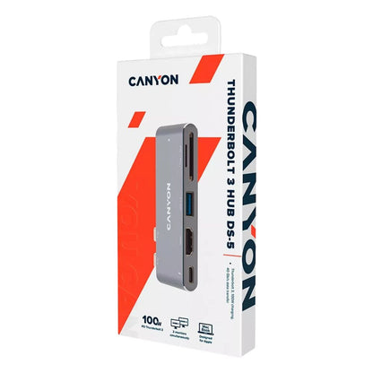 Canyon Thunderbolt 3 Docking Station 5-in-1 DS-5 – High-Speed USB-C Hub with 4K HDMI, PD, SD & USB 3.0