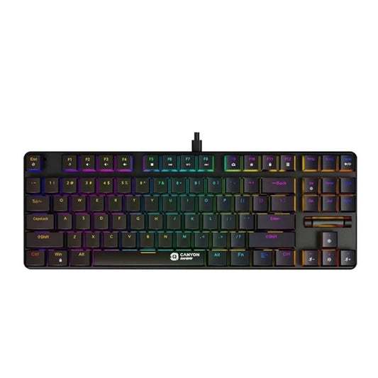 Canyon CND-SKB50-US Wired Keyboard – Durable, Comfortable, and Responsive for Everyday Use, compact RGB