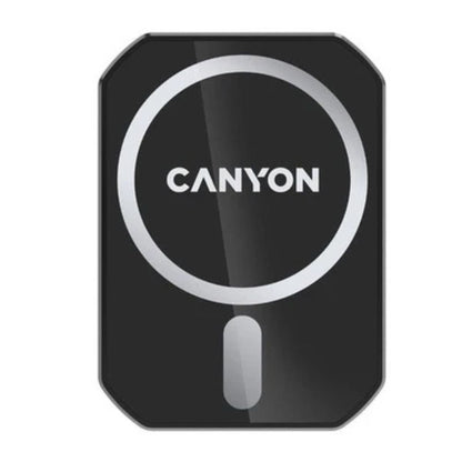 Canyon CM-15 Magnetic Car Holder with Wireless Charging – For iPhone 12/13, 15W, Black (CNE-CCA15B01) showing Canyon logo